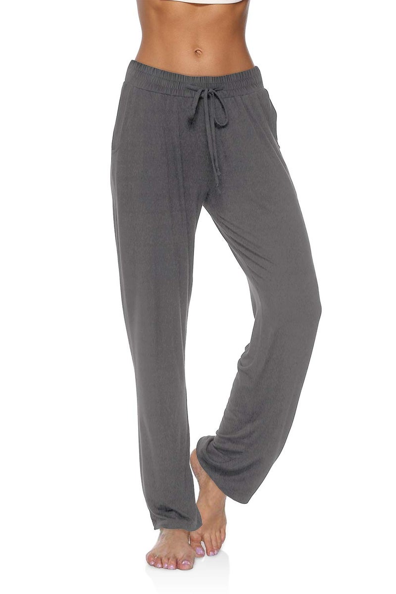 DIBAOLONG Womens Yoga Pants Wide Leg Comfy Drawstring Loose Straight Lounge Running Workout Legging Dark Gray S - Image 2
